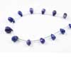 Beads, Lapis (natural), 8-11mm hand-cut faceted tear B grade, Mohs hardness 5-6. Sold per 8 Inches strand Royal Blue color beads. Lapis lazuli is a deep blue with a touch of purple and flecks of iron pyrite. Lapis consists of Lapis (blue, calcite (white streaks) and silver flakes of pyrite. Deep blue color gemstones are of best kind. 